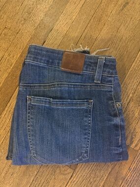Maurices Dark Blue Boyfriend Jeans with Brown Patch